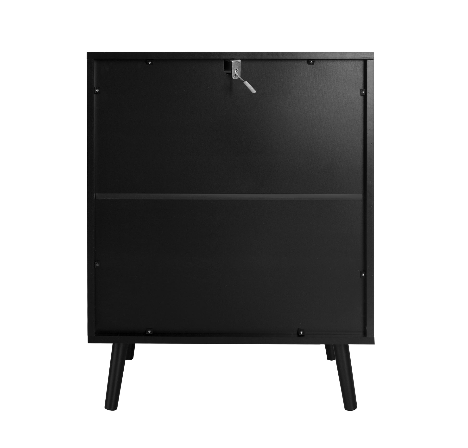 3 Drawer Cabinet, American Furniture,Suitable For Bedroom, Living Room, Study Black Mdf