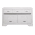 Modern Glam Dresser Of 7 Drawers White And Silver Glitter Hidden Jewelry Drawers Ball Bearing Glides Modern Wooden Bedroom Furniture Silver White Bedroom Contemporary,Modern Wood