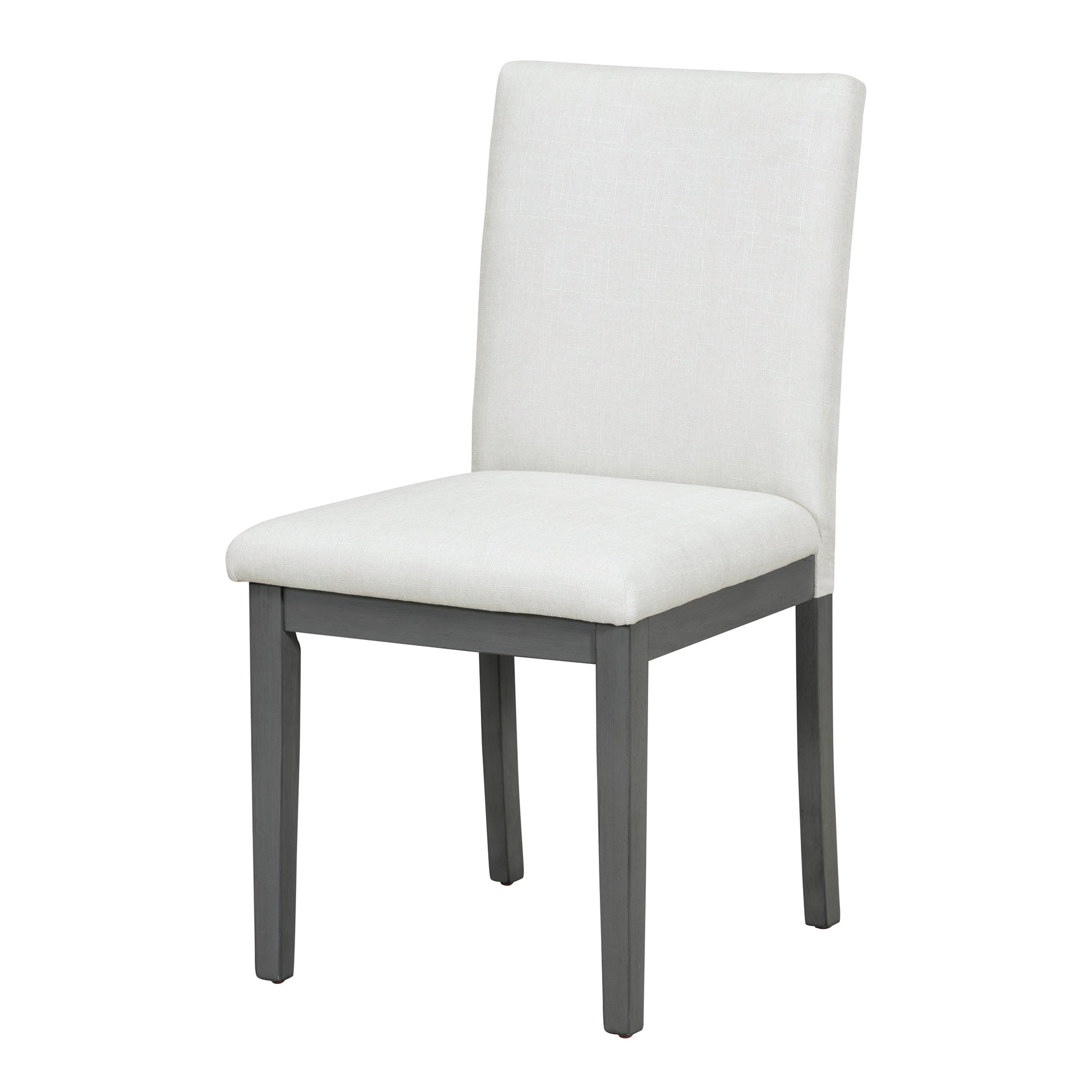 5 Piece Farmhouse Style Dining Table Set, Marble Sticker And Cross Bracket Pedestal Dining Table, And 4 Upholstered Chairs White Gray Upholstered Chair Wood White Gray Seats 4 Wood Dining Room Antique,Classic,Farmhouse Pedestal Round Dining Table With