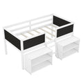 Twin Size Low Loft Bed With Two Movable Shelves And Ladder,With Decorative Guardrail Chalkboard,White Old Sku: Wf283286Aak Box Spring Not Required Twin White Wood Bedroom Pine