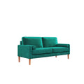 Jos 67.7'' 3 Seater Sofa Couch For Living Room, Modern Sofa,Small Couches For Small Spaces,Upholstered 3 Seater Couch For Bedroom, Apartment, Home Office, Tool Free Assembly,Green Green Velvet Wood Bedroom Soft Cotton Fabric 3 Seat