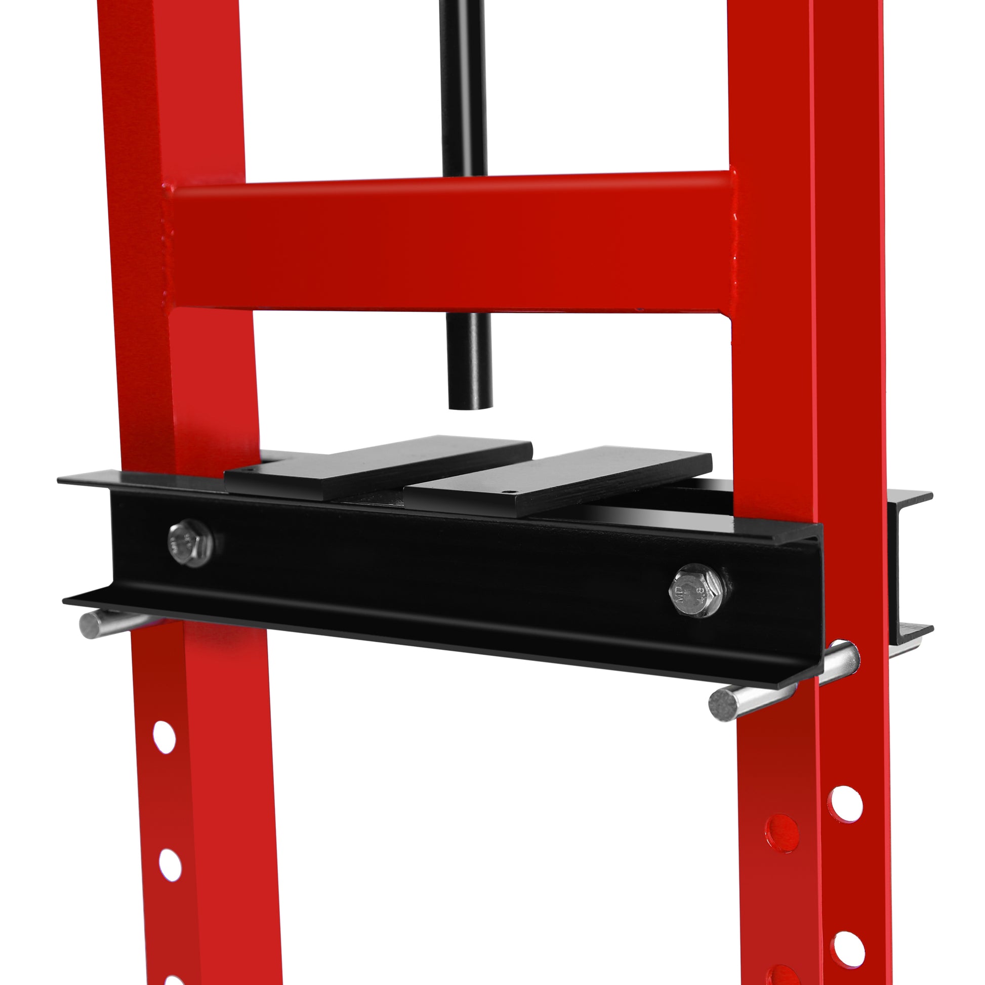 Hydraulic 6 Ton H Frame Garage Floor Adjustable Shop Press With Plates, 6T, Red Red Steel