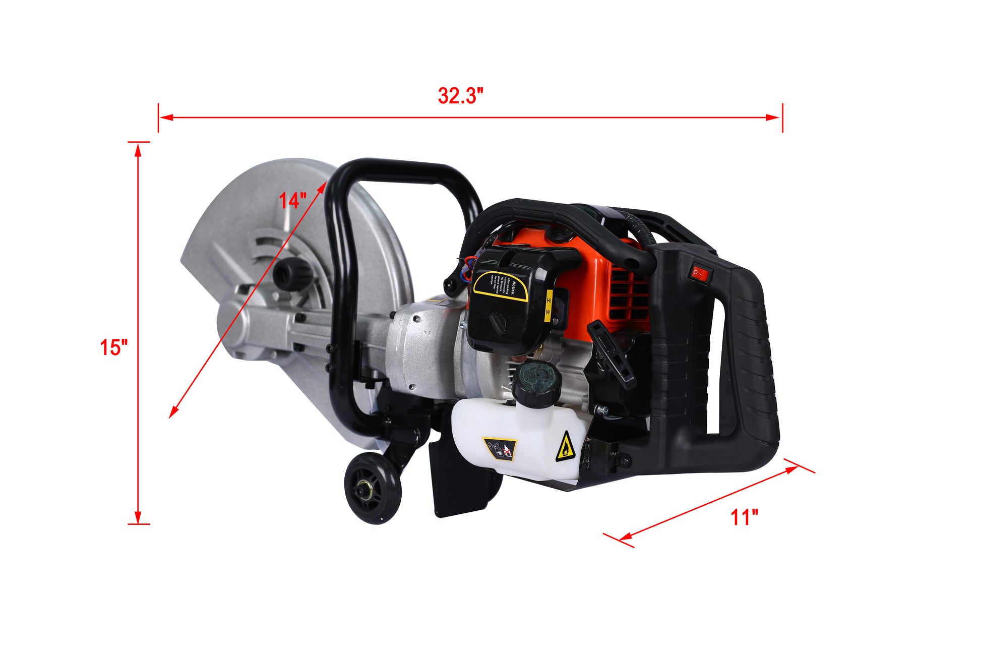 52Cc 2 Stroke Gas Powered Concrete Cut Off Saw Gasoline Grinder With Blade Black Steel