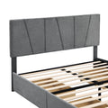 Queen Size Upholstery Platform Bed With Four Drawers On Two Sides, Adjustable Headboard, Grey Old Sku: Wf291774Eaa Box Spring Not Required Queen Grey Wood Bedroom Bed Frame Velvet Upholstered