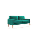 Jos 67.7'' 3 Seater Sofa Couch For Living Room, Modern Sofa,Small Couches For Small Spaces,Upholstered 3 Seater Couch For Bedroom, Apartment, Home Office, Tool Free Assembly,Green Green Velvet Wood Bedroom Soft Cotton Fabric 3 Seat