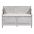 Rustic Style Solid Wood Entryway Multifunctional Storage Bench With Safety Hinge Gray Wash Beige High Back Gray Wash Primary Living Space Beige Mdf