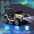 12V7A 30W*2 Four Wheel Drive Leather Seat One Button Start,Forward And Backward, High And Low Speed, Music, Front Light, Power Display, Two Doors Can Open, 2.4G R C, Seat Belt Four Wheel Absorber White Black 100 149 Lbs 5 To 8 Years Iron Plastic Outdoor