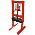 Hydraulic 6 Ton H Frame Garage Floor Adjustable Shop Press With Plates, 6T, Red Red Steel