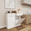 Two Drawers And Two Compartment Tilt Out Trash Cabinet Kitchen Trash Cabinet White White Mdf