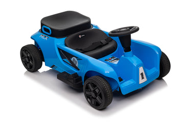 24V Electric Drifting Go Kart For Kids, Electric Ride On Toy W 85W*2 Motors, 8Mph Max Speed, Safety Belt, Music, Horn, Usb Blue Abs