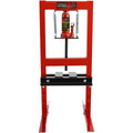 Hydraulic 6 Ton H Frame Garage Floor Adjustable Shop Press With Plates, 6T, Red Red Steel