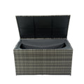 Outdoor Storage Box, 200 Gallon Wicker Patio Deck Boxes With Lid, Outdoor Cushion Storage For Kids Toys, Pillows, Towel Grey Modern Pe Rattan Iron Waterproof Fabric