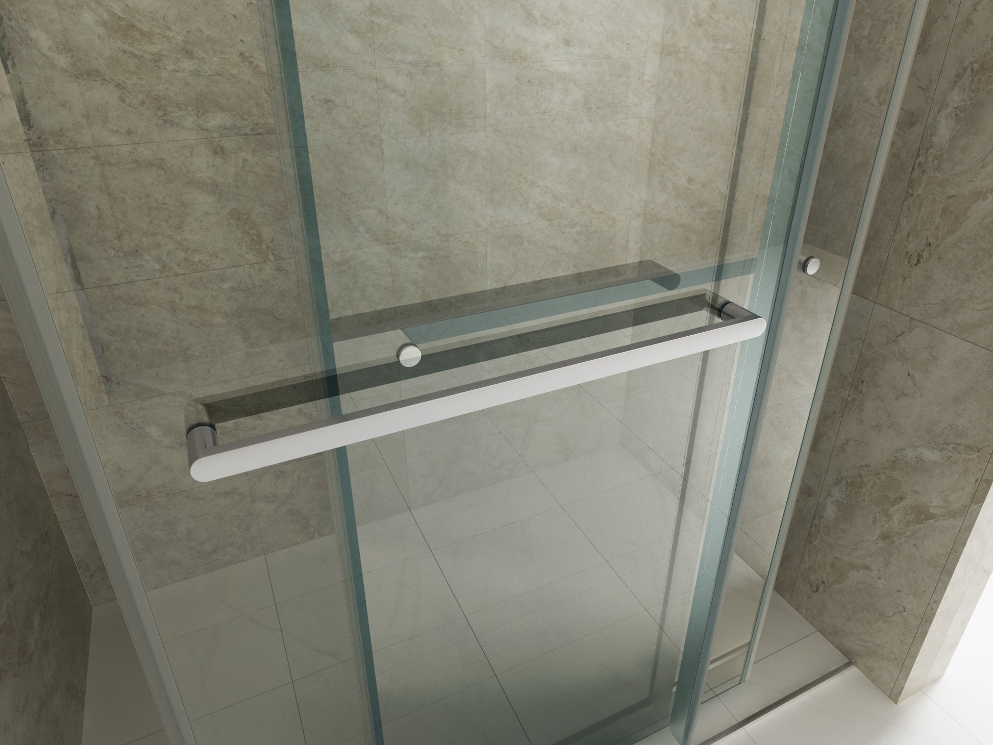 44 To 48 In. W X 76 In. H Double Sliding Frameless Soft Close Shower Door, Premium 3 8 Inch 10Mm Thick Tampered Glass And Easy Cleaning Coating In Chrome 23D02 48C Chrome Stainless Steel Tempered Glass