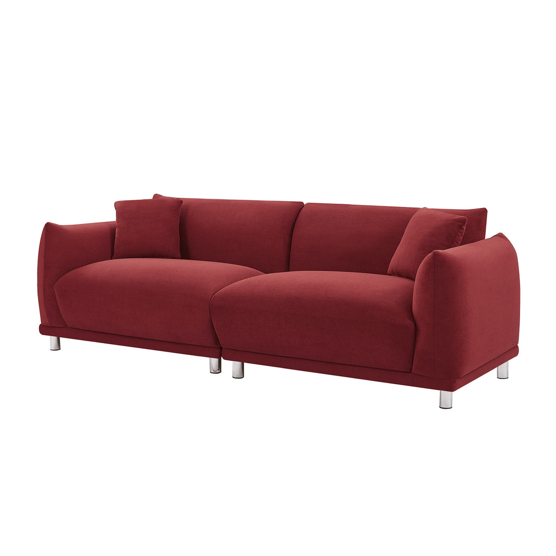 Loveseat Sofa Couch For Modern Living Room,2 Seater Sofa For Small Detachable Sofa Cover Space Spring Cushion And Solid Wood Frame ,Red Red Polyester