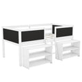 Twin Size Low Loft Bed With Two Movable Shelves And Ladder,With Decorative Guardrail Chalkboard,White Old Sku: Wf283286Aak Box Spring Not Required Twin White Wood Bedroom Pine