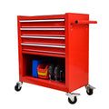 4 Drawers Multifunctional Red Tool Cart With Wheels Red Steel