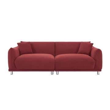 Loveseat Sofa Couch For Modern Living Room,2 Seater Sofa For Small Detachable Sofa Cover Space Spring Cushion And Solid Wood Frame ,Red Red Polyester