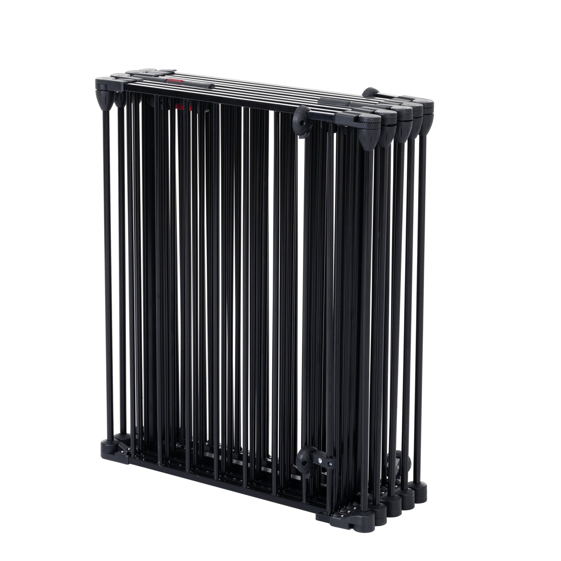 150" Adjustable Safety Gate 6 Panels Play Yard Metal Doorways Fireplace Fence Christmas Tree Fence Gate For House Stairs Gate Prohibited Area Fence Black Steel