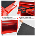 4 Drawers Multifunctional Red Tool Cart With Wheels Red Steel