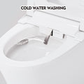 Smart Toilet Bidet Combo With Self Cleaning Nozzle,Upmarket Compact Dual Flush Toilet 1 1.28 Gpf,Tank Less Toilet With Foot Sensor Flush,White Night Light,Knob Control,Power Outage Flushing,Soft Close White Ceramic