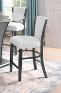 2Pc Contemporary Glam Upholstered Counter Height Dining Side Chair Padded Dove Gray Fabric Upholstery Seat Back Wooden Furniture Gray Dining Room Contemporary,Farmhouse Dining Chairs Wood