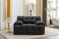 Large Size 1 Seater Sofa, Pure Foam Comfy Sofa Couch, Modern Lounge Sofa For Living Room, Apartment Black Foam Spring