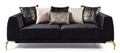 Majestic Shiny Thick Velvet Fabric Upholstered Sofa Made With Wood Finished In Black Black Velvet Wood Primary Living Space Soft Contemporary,Modern Square Arms Upholstered Wood