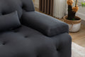 Large Size 2 Seater Sofa, Pure Foam Comfy Sofa Couch, Modern Lounge Sofa For Living Room, Apartment Black Foam Spring