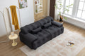 Large Size 2 Seater Sofa, Pure Foam Comfy Sofa Couch, Modern Lounge Sofa For Living Room, Apartment Black Foam Spring