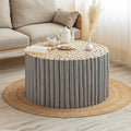 T1009 32 Coffee Table Gray Grey Primary Living Space Modern Round Open Storage Coffee & End Tables Wood