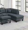 Living Room Furniture 3 Pcs Sectional Sofa Set Laf Sofa Raf Chaise And Storage Ottoman Cup Holder Charcoal Color Linen Like Fabric Couch Charcoal Primary Living Space Contemporary,Modern,Transitional L Shaped Rubberwood Fabric 5 Seat