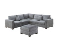 L Sectional Sofa Corduroy Fog Color Laf And Raf Loveseats Corner Wedge Ottoman 4Pcs Sectional Set Couch Living Room Furniture Fog Primary Living Space Contemporary,Modern,Transitional L Shaped