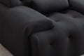 Large Size 1 Seater Sofa, Pure Foam Comfy Sofa Couch, Modern Lounge Sofa For Living Room, Apartment Black Foam Spring