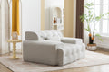 Large Size 1 Seater Sofa, Pure Foam Comfy Sofa Couch, Modern Lounge Sofa For Living Room, Apartment Beige Foam Spring