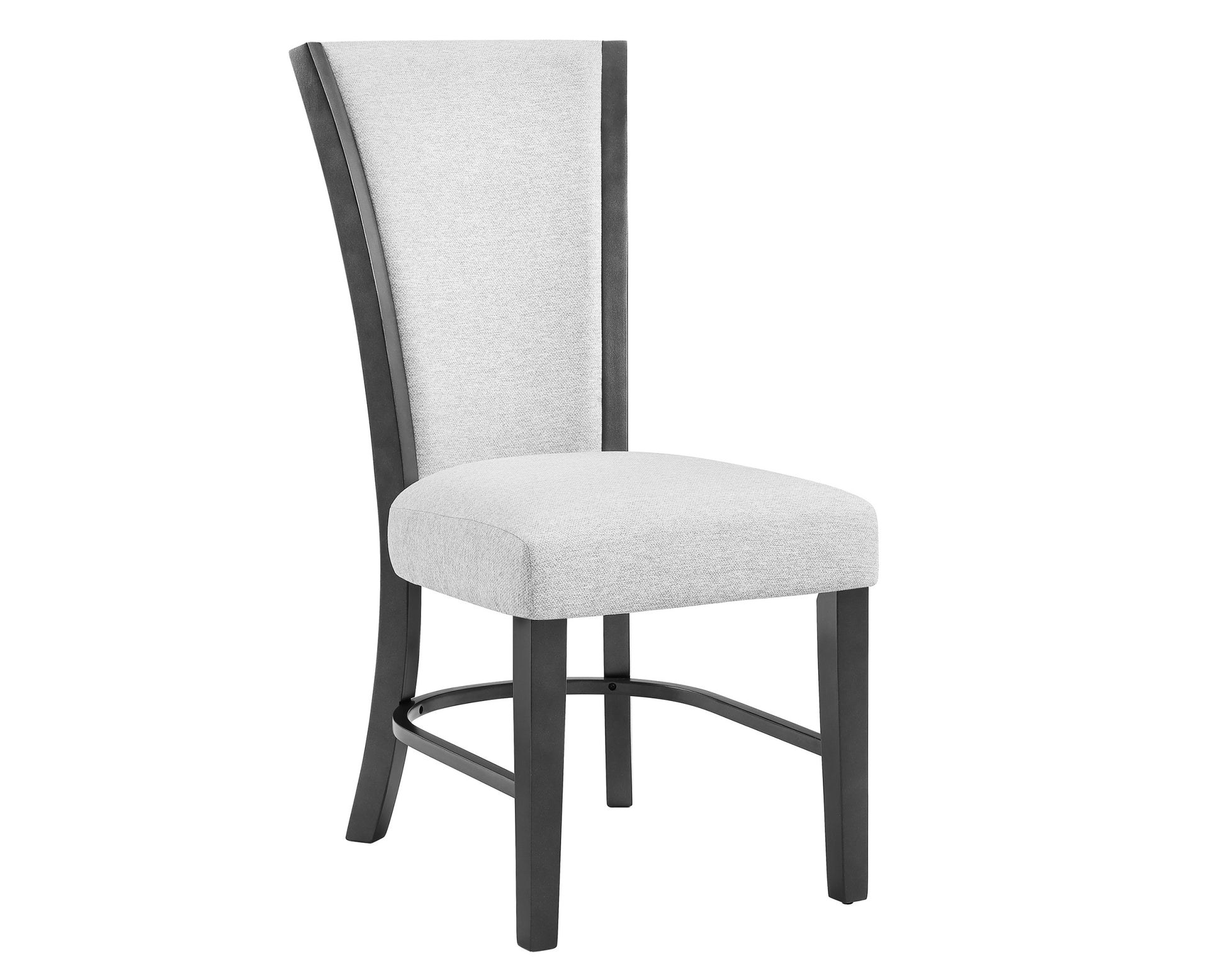 2Pc Contemporary Glam Upholstered Dining Side Chair Padded Dove Gray Fabric Upholstery Seat Back Wooden Furniture Gray Dining Room Contemporary,Farmhouse Dining Chairs Wood