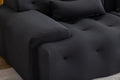 Large Size 2 Seater Sofa, Pure Foam Comfy Sofa Couch, Modern Lounge Sofa For Living Room, Apartment Black Foam Spring