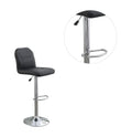 Adjustable Bar Stool Chair Black Faux Leather Clean Lines Seat Chrome Base Modern Set Of 2 Chairs Bar Stool Dining Kitchen Black Dining Room Contemporary,Modern Bar Stools Solid Back Metal