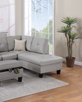 Grey Faux Leather Living Room Furniture 3 Pcs Sectional Sofa Set Laf Sofa Raf Chaise And Storage Ottoman Cup Holder Couch Grey Primary Living Space Contemporary,Modern,Transitional L Shaped Rubberwood Faux Leather 5 Seat