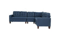 Modular Sectional Navy Polyfiber 4Pcs Sectional Sofa Laf And Raf Loveseats Corner Wedge Armless Chair Tufted Cushion Couch Navy Primary Living Space Tufted Back Classic,Contemporary,Modern Modular Rubberwood Fabric 5 Seat