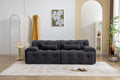 Large Size 2 Seater Sofa, Pure Foam Comfy Sofa Couch, Modern Lounge Sofa For Living Room, Apartment Black Foam Spring