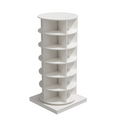 360 Rotating Shoe Cabinet 6 Layers White Melamine