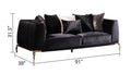 Majestic Shiny Thick Velvet Fabric Upholstered Sofa Made With Wood Finished In Black Black Velvet Wood Primary Living Space Soft Contemporary,Modern Square Arms Upholstered Wood