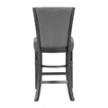 2Pc Contemporary Glam Upholstered Counter Height Dining Side Chair Padded Plush Gray Fabric Upholstery Rich Black Color Wooden Furniture Gray Dining Room Contemporary,Farmhouse Dining Chairs Wood