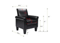 Accent Chairs, Comfy Sofa Chair, Armchair For Reading, Living Room, Bedroom, Office, Waiting Room, Pu Leather, Black Black Foam Upholstered