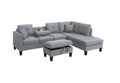 Living Room Furniture 3 Pcs Sectional Sofa Set Laf Sofa Raf Chaise And Storage Ottoman Cup Holder Taupe Grey Color Linen Like Fabric Couch Gray Taupe Nordic Primary Living Space Contemporary,Modern,Transitional L Shaped Rubberwood Fabric 5 Seat