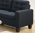 Modular Sectional Black Polyfiber 4Pcs Sectional Sofa Laf And Raf Loveseats Corner Wedge Armless Chair Tufted Cushion Couch Black Primary Living Space Tufted Back Classic,Contemporary,Modern Modular Rubberwood Fabric 5 Seat