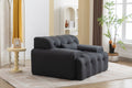 Large Size 1 Seater Sofa, Pure Foam Comfy Sofa Couch, Modern Lounge Sofa For Living Room, Apartment Black Foam Spring