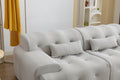 Large Size 2 Seater Sofa, Pure Foam Comfy Sofa Couch, Modern Lounge Sofa For Living Room, Apartment Beige Foam Spring