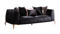 Majestic Shiny Thick Velvet Fabric Upholstered Sofa Made With Wood Finished In Black Black Velvet Wood Primary Living Space Soft Contemporary,Modern Square Arms Upholstered Wood