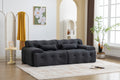 Large Size 2 Seater Sofa, Pure Foam Comfy Sofa Couch, Modern Lounge Sofa For Living Room, Apartment Black Foam Spring